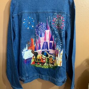2023 Disney Parks Joey Chou Castle Magic Kingdom Denim Patch Jacket Adult XL NWT
